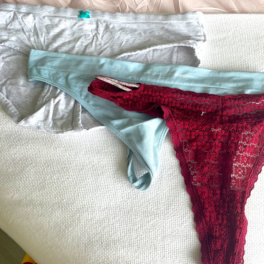 2 Victoria Secret Thongs and 1 Aerie Boybrief